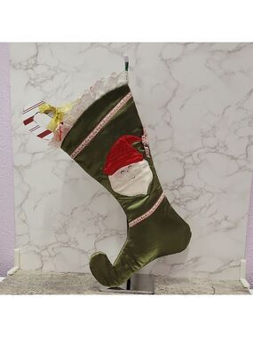 Vintage handmade Santa Claus Christmas Stocking